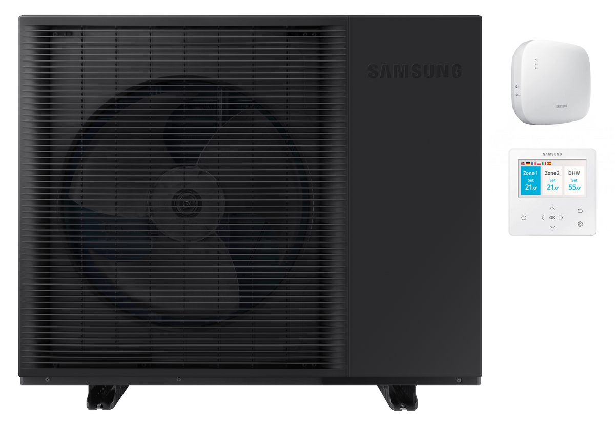 Samsung Monoblock Luft-Wasser-Wärmepumpe EHS R290 12 kW – dreiphasig mit WiFi