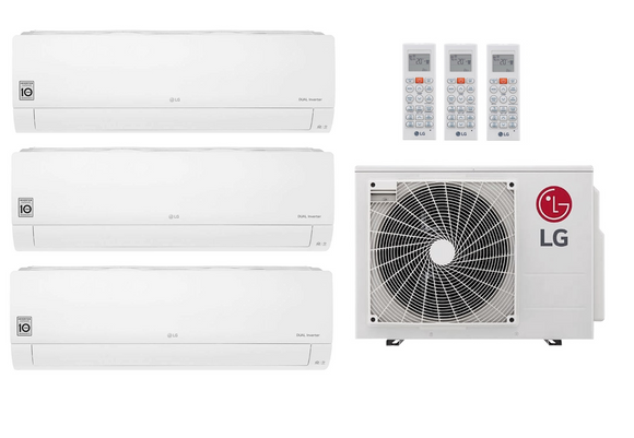 Multi Split Klimaanlage LG 3x Innengerät Standard 2 S09ET 2,5 kW + 1x Außengerät MU3R21 6,2 kW