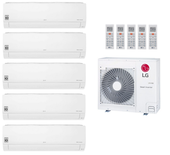 Multi Split Klimaanlage LG 5x Innengerät Standard 2 S09ET 2,5 kW + Außengerät MU5R30 8,8 kW