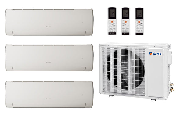 Multi Split Klimaanlage Gree 3x Fairy White FA09W GWH09ACC-K6DNA1F/I (W) 2,7 kW + 1x Außengerät GWHD(21) FM21O 6,10 kW
