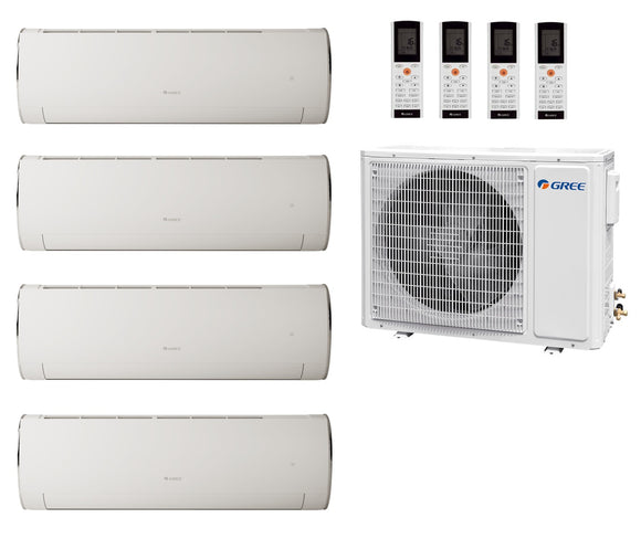 Multi Split Klimaanlage Gree 4x Fairy White FA09W GWH09ACC-K6DNA1F/I (W) 2,7 kW + 1x Außengerät GWHD(28) FM28O 8,00 kW