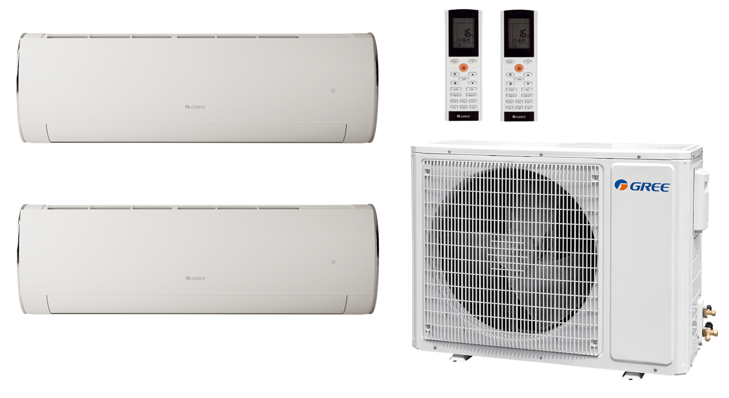 Multi Split Air Conditioner Gree 2x Fairy White FA18W GWH18ACDXF-K6DNA1A/I (W) 5.3 kW + 1x Outdoor Unit GWHD(28) FM28O 8.00 kW
