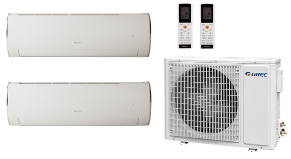 Multi Split Klimaanlage Gree 2x Fairy White FA24W GWH24ACE-K6DNA1I/I (W) 7,1 kW + 1x Außengerät GWHD(42) FM42O 12,10 kW