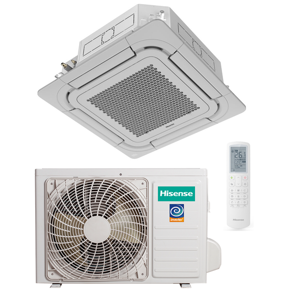 Split Deckenkassette Hisense AUC105UR4RKKC7 AUC105UR4RKC8 / Blende PE-QFA/CD / AUW105U4RK7 10,0 kW + optional WiFi AEH-W4G2