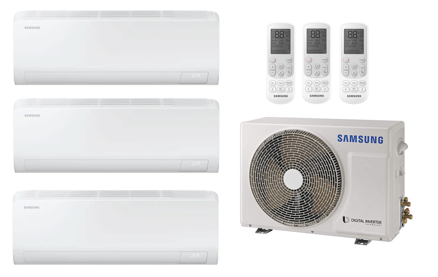 Samsung Multi Split Air Conditioner Luzon S2 5.2 kW with 3x 2.5 kW Indoor Units