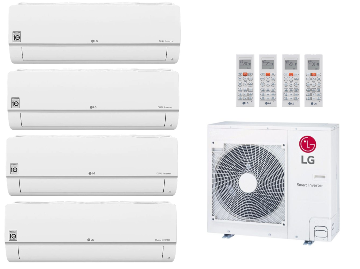 LG Multi Split Klimaanlage 4x2,1 kW MU4R25/MU4R27