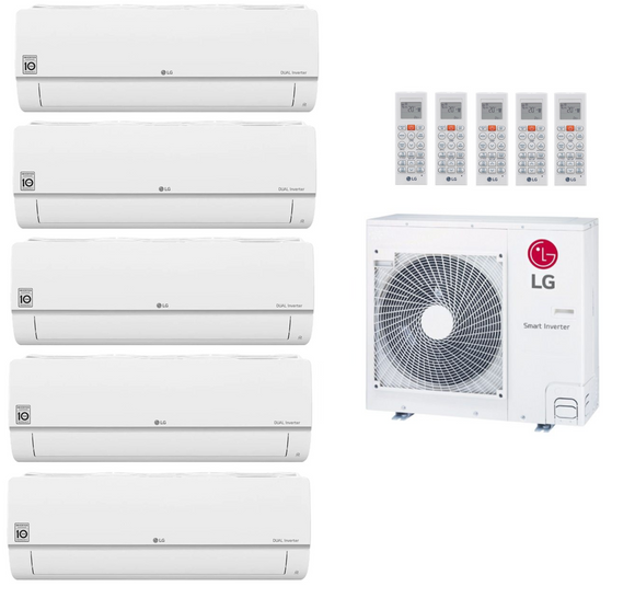 Multi Split Klimaanlage LG 5x Innengerät Standard Plus PC09SK 2,5 kW + Außengerät MU5R30 8,8 kW