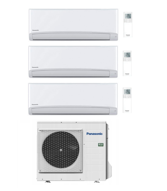 Panasonic Multi Split Klimaanlage 1x CU-3TZ52TBE + 3x CS-TZ20CKEW 2 kW oder 3x CS-TZ25CKEW 2,5 kW