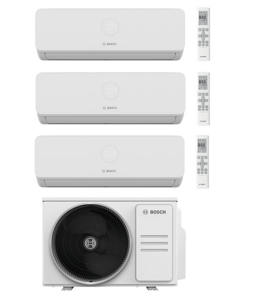 Multi Split Air Conditioner Bosch 3x Climate 3000i CL3000iU W 20 E 2.0 kW + 1x Outdoor Unit CL5000M 62/3 E 6.2 kW