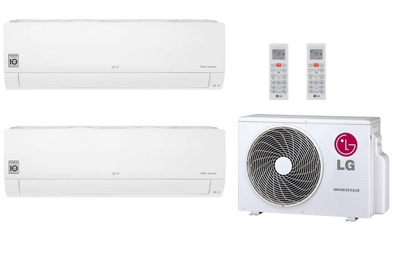 Multi Split Klimaanlage LG 2x Innengerät Standard 2 MS07ET.NSA 2,1 kW + 1x Außengerät MU2R15 4,1 kW