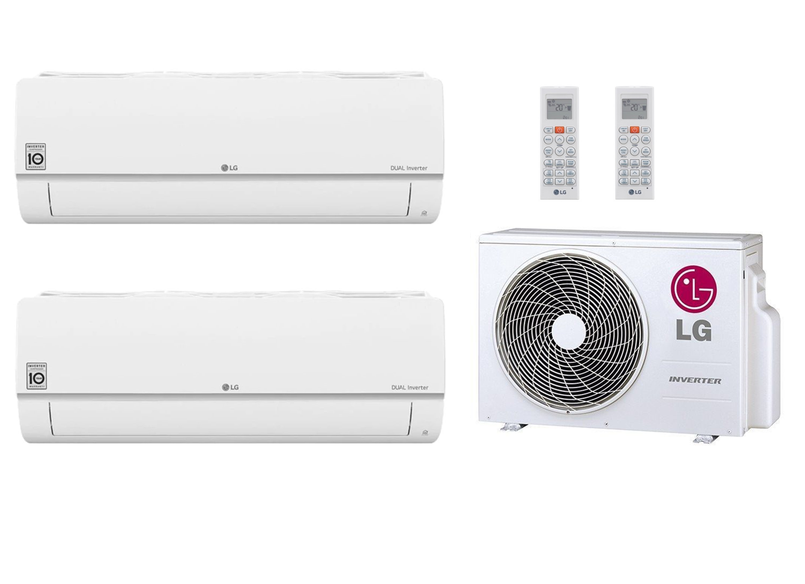 Multi Split Klimaanlage LG 2x Innengerät Standard Plus PC12SK 3,5 kW + –  warm&cold DE