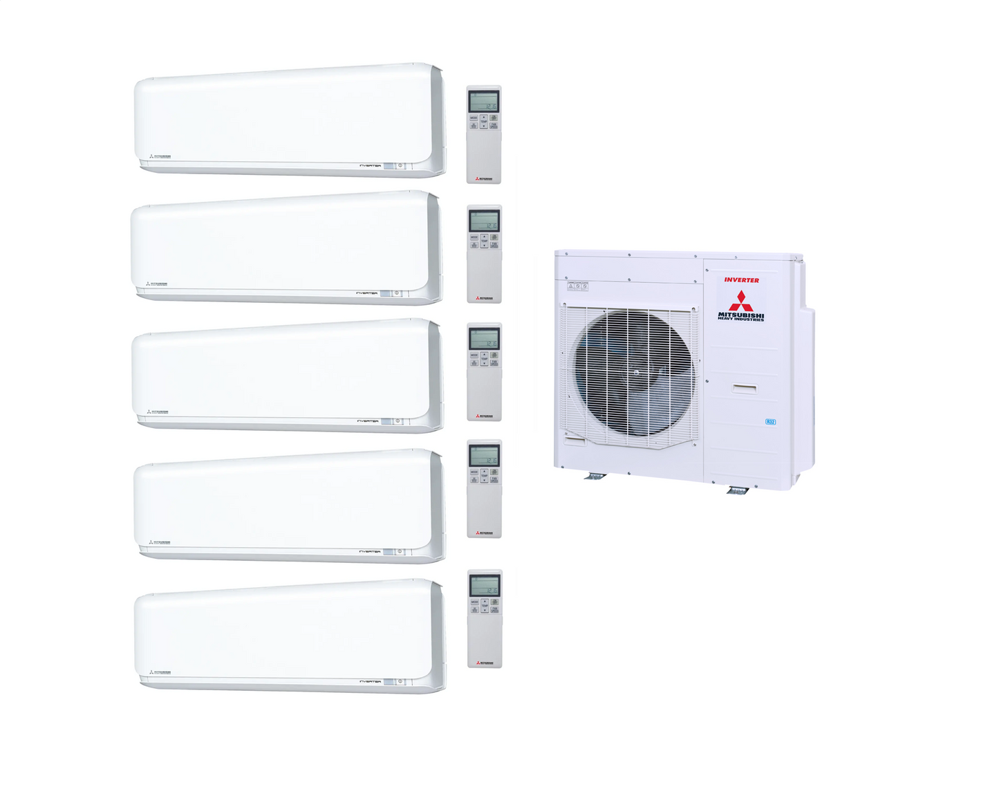 Mitsubishi Heavy Multi Split Klimaanlage 5x Diamond SRK20ZSX-WF 2 kW