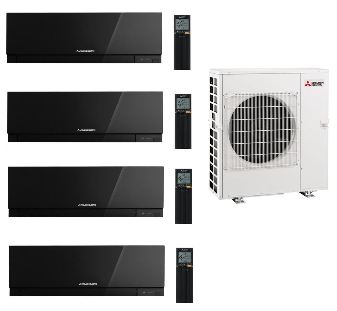 Mitsubishi Multi Split 4x MSZ-EF25VGK 2,5 kW + MXZ-4F83VFHZ 8,3 kW