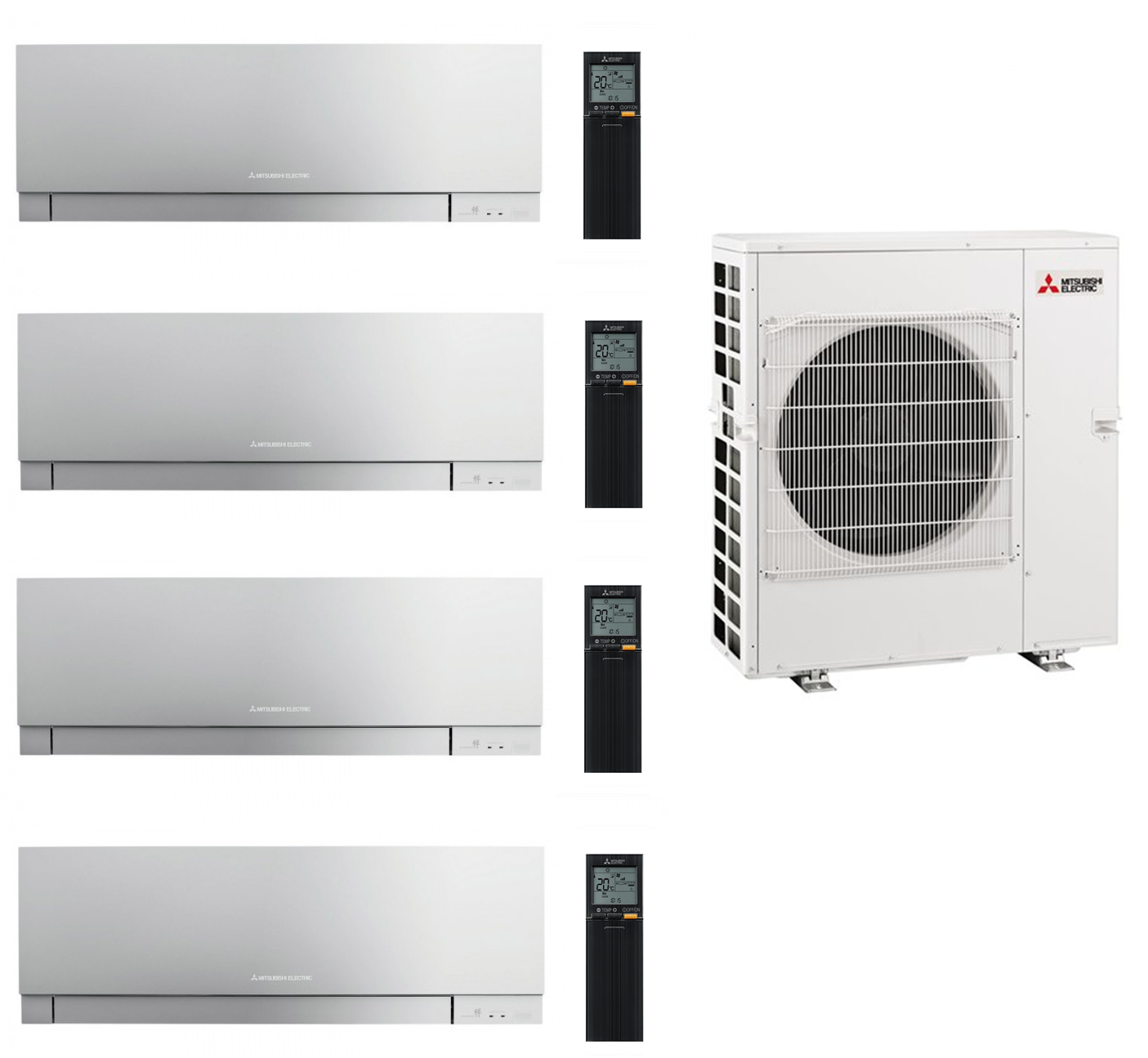 Mitsubishi Multi Split 4x MSZ-EF25VGK 2,5 kW + MXZ-4F83VFHZ 8,3 kW