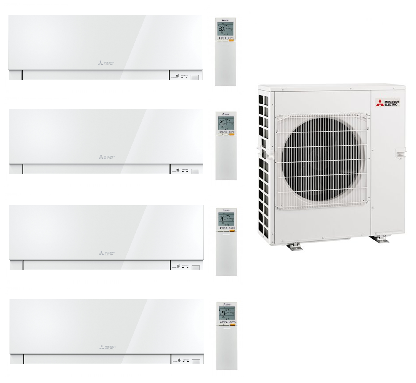 Mitsubishi Multi Split 4x MSZ-EF25VGK 2,5 kW + MXZ-4F83VFHZ 8,3 kW