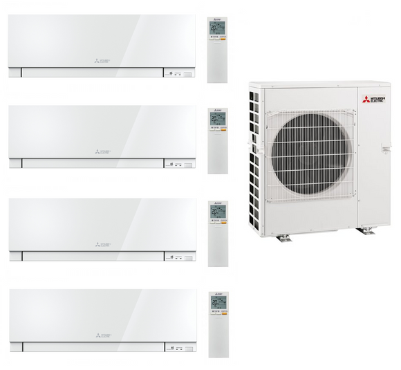 Multi Split Klimaanlage Mitsubishi 4x Innengerät Premium MSZ-EF25VGK W / B / S 2,5 kW + 1x Außengerät MXZ-4F83VFHZ 8,3 kW
