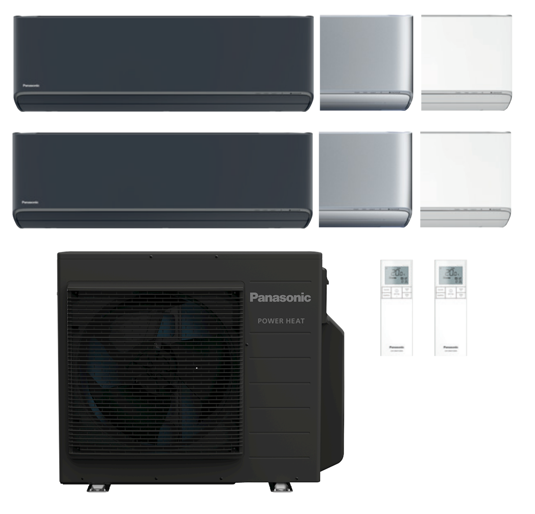 Panasonic Multi Split Klimaanlage Power Heat 5,3 kW mit 2x 3,5 kW ETHEREA Innengerät
