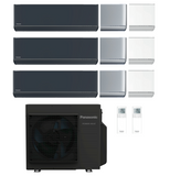 Multi Split Klimaanlage Panasonic Power Heat 3x Innengerät ETHEREA 3,5 kW CS-Z35ZKEW Weiß, CS-XZ35ZKEW Silber o. CS-XZ35ZKEW-H Graphit + 1x Außengerät CU-3Z75ABEC 7,5 kW