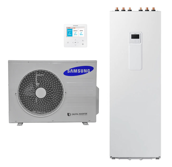 Luft/Wasser Wärmepumpe Samsung EHS SPLIT ClimateHub AE060RXEDEG/EU + AE200RNWSEG/EU / AE260RNWSEG/EU 6 kW 220-240 V R32