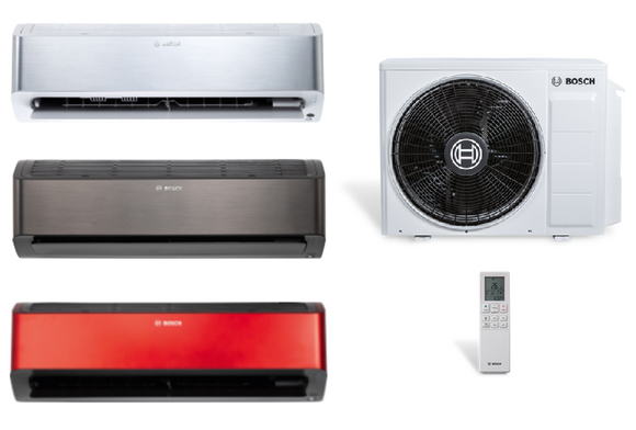 Split Klimaanlage Bosch Climate 8000i CLC8001i-Set 35 E Titan/Silber/Rot 3,5 kW WiFi