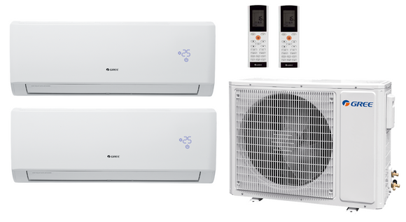 Multi Split Klimaanlage Gree 2x Lomo Luxury Plus LLP24I 7,1 kW + 1x Außengerät FM42O 12,10 kW