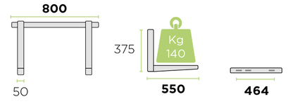 Wall bracket for air conditioner Rodigas MS 257 550 mm