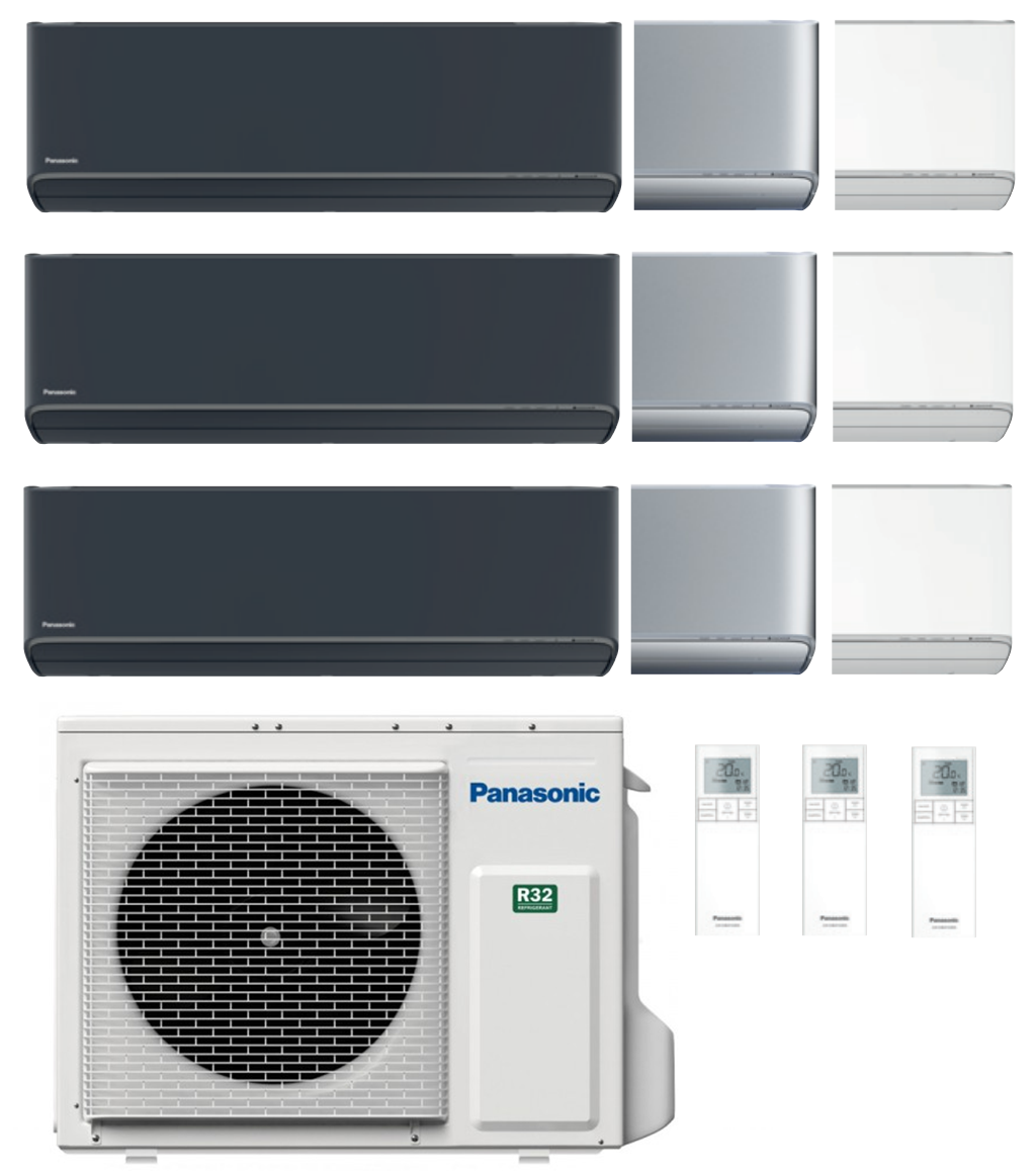 Panasonic Multi Split Air Conditioner 6.8 kW with 3x 2.5 kW Etherea