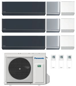 Multi Split Klimaanlage Panasonic 3x ETHEREA 2,5 kW Weiß CS-Z25ZKEW, Silber CS-XZ25ZKEW o. Graphit CS-XZ25ZKEW-H + 1x Außengerät CU-3Z52TBE 5,2 kW oder CU-3Z68TBE 6,8 kW