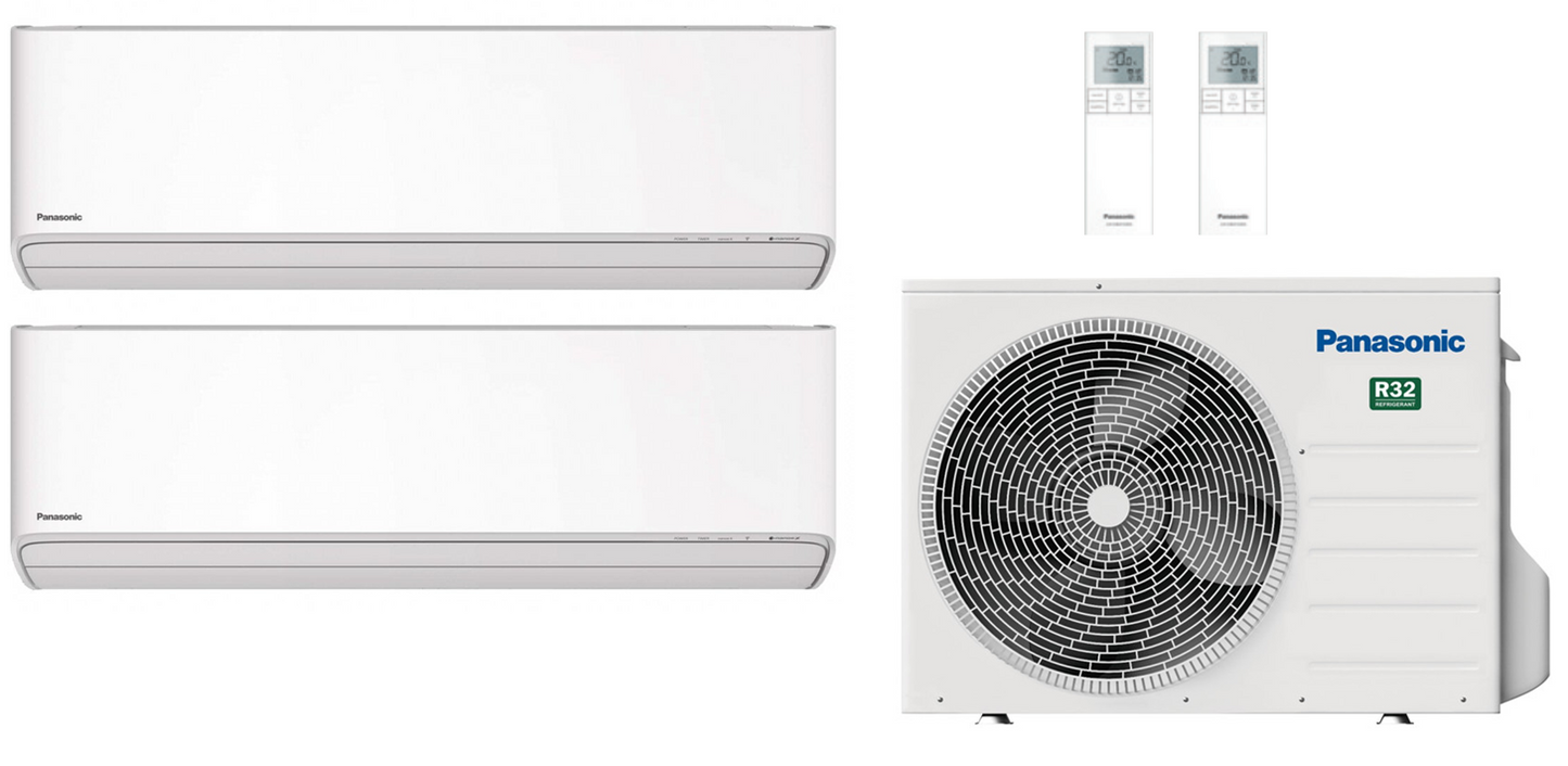 Panasonic Multi Split Klimaanlage 4,1 kW mit 2x 2,5 kW Etherea