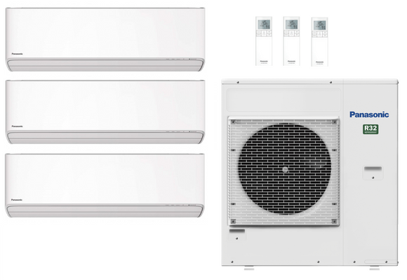 Multi Split Klimaanlage Panasonic 3x ETHEREA CS-Z50ZKEW 5,0 kW Weiß + 1x Außengerät CU-5Z90TBE 9,0 kW